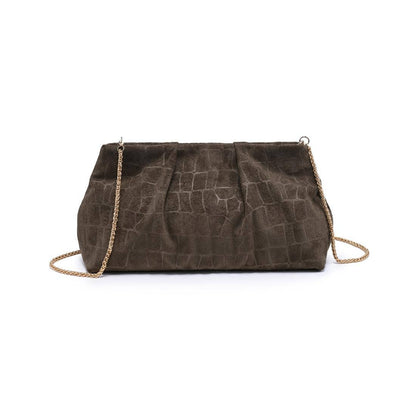 Rue Croc Clutch in Olive