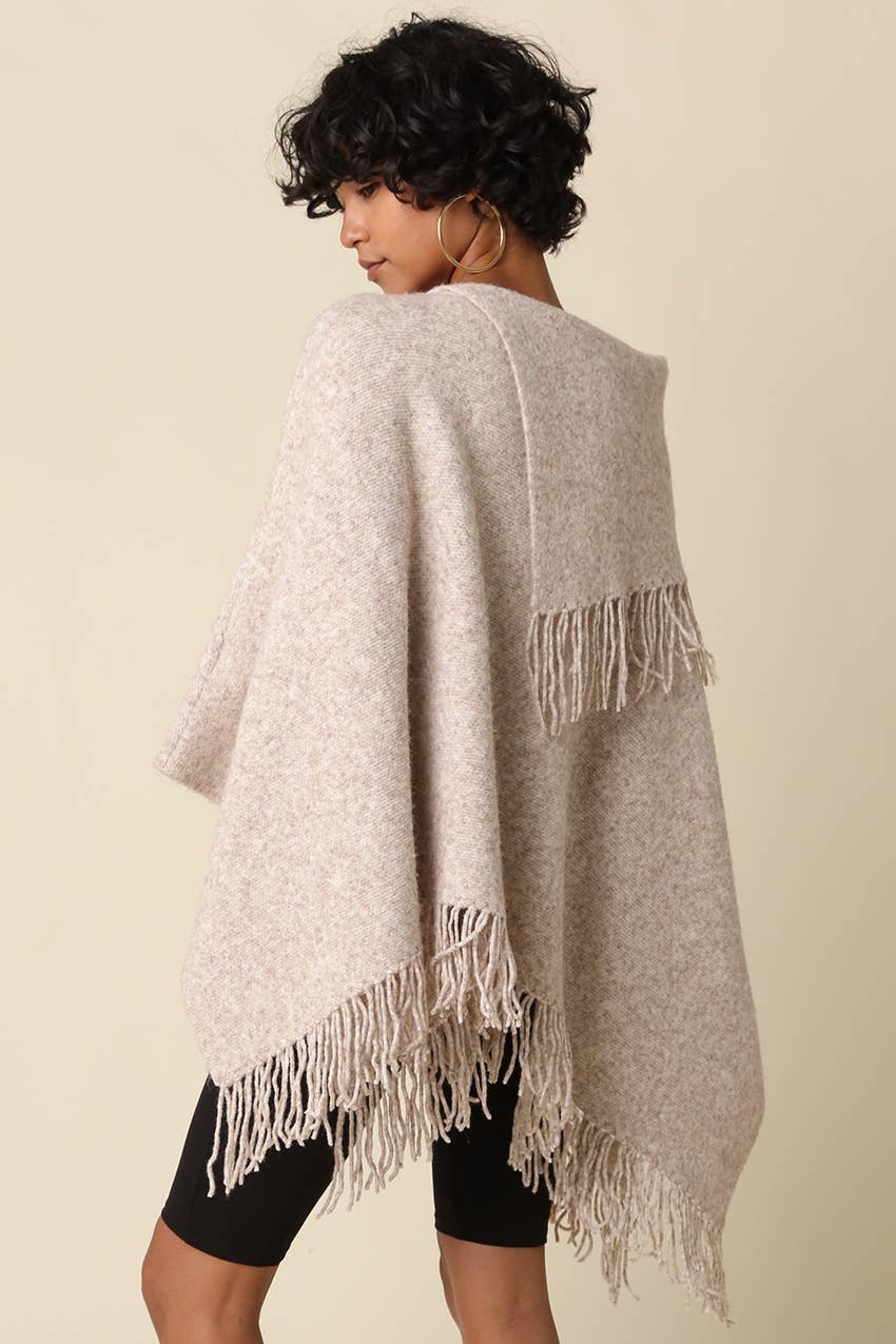 Haven Fringe Knit Poncho