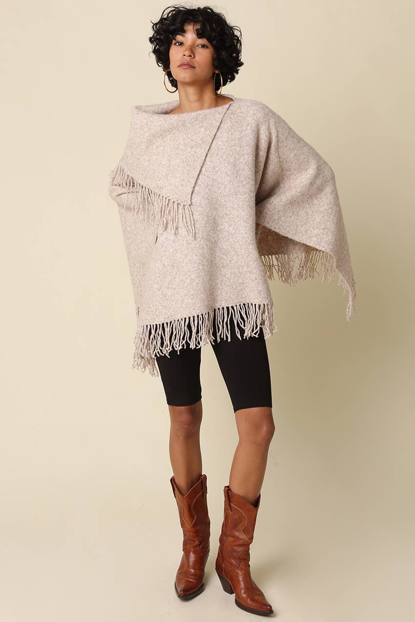 Haven Fringe Knit Poncho