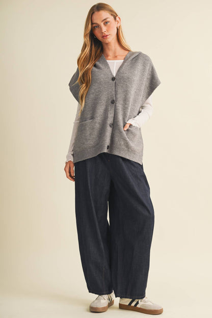 Lexington Hooded Knit Vest – Grey