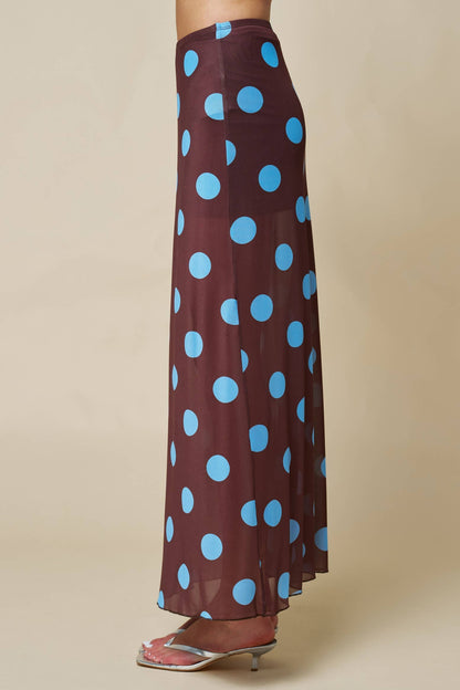 Mocha Dot Maxi Skirt