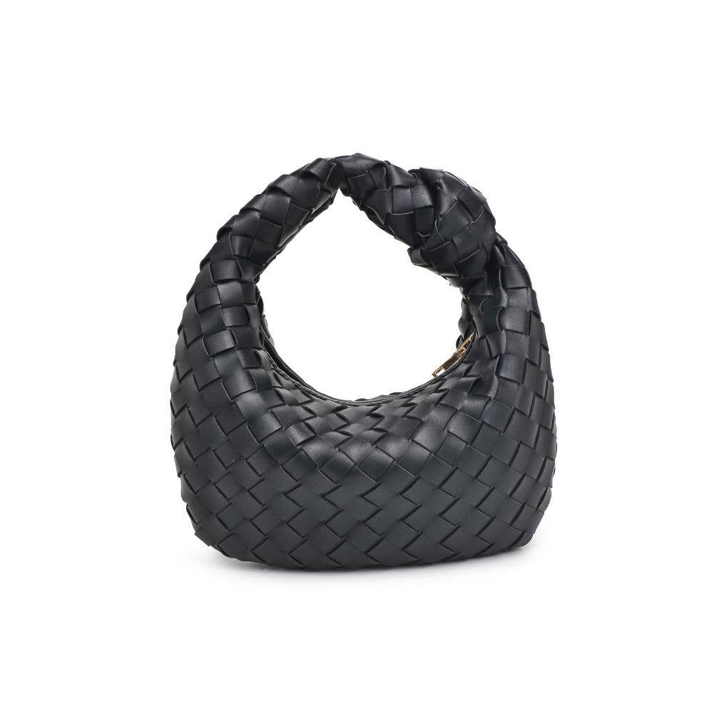 Mini Knot Bag: Black Leather
