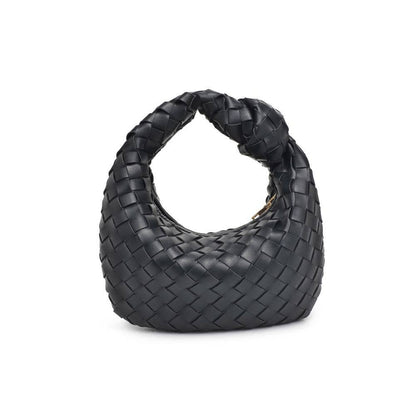Mini Knot Bag: Black Leather