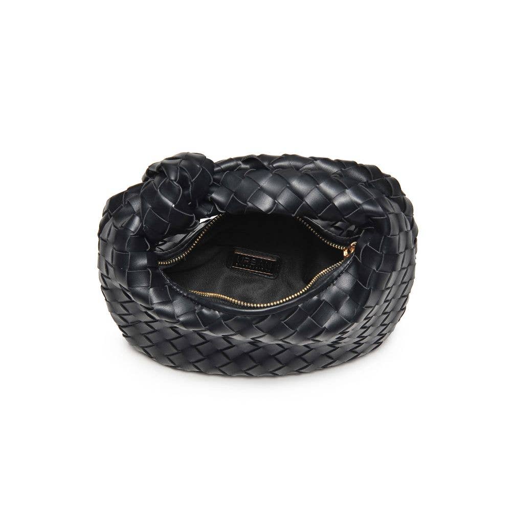 Mini Knot Bag: Black Leather